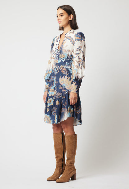 Oncewas Luna Dress in Lotus Flower print