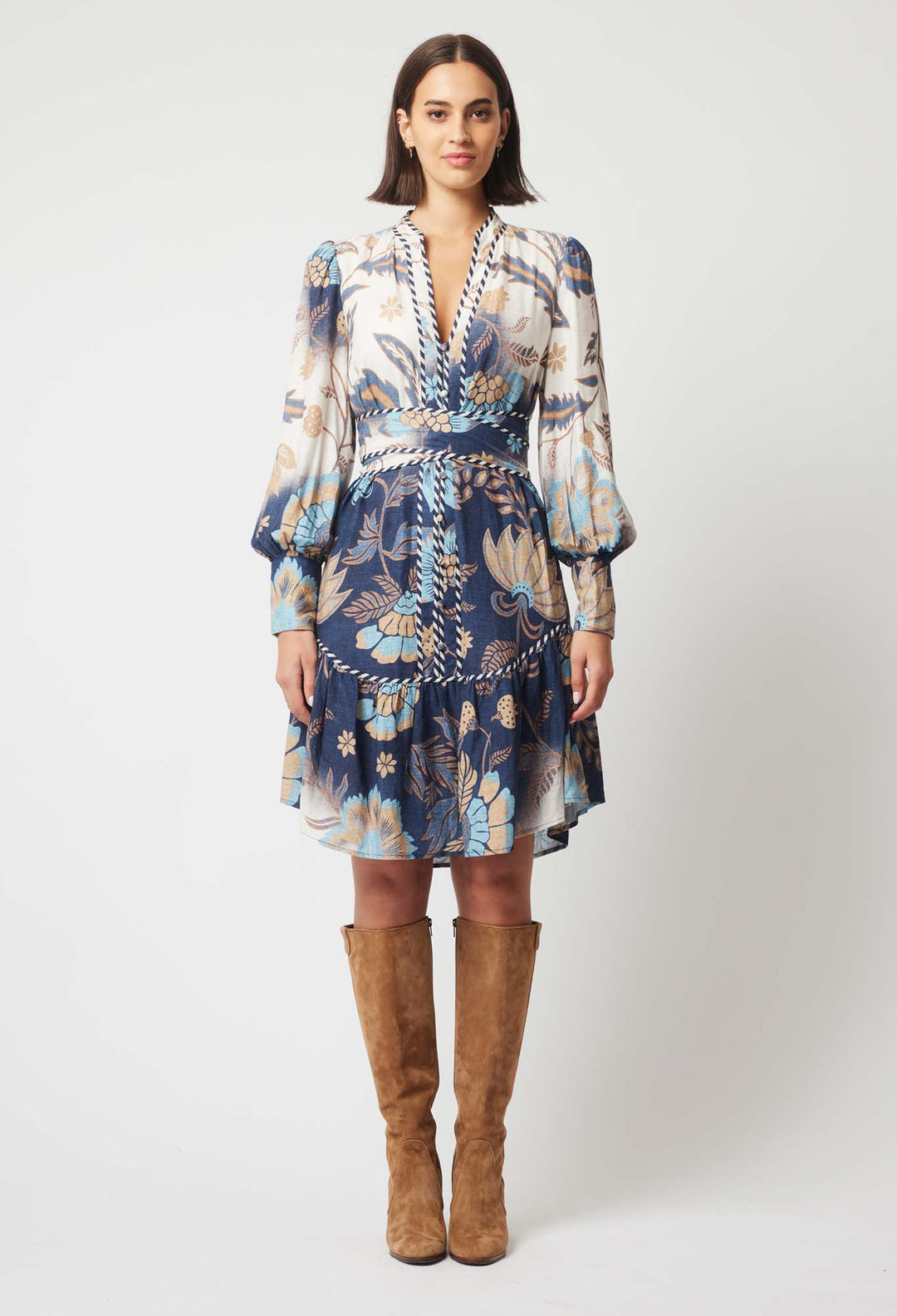 Oncewas Luna Dress in Lotus Flower print