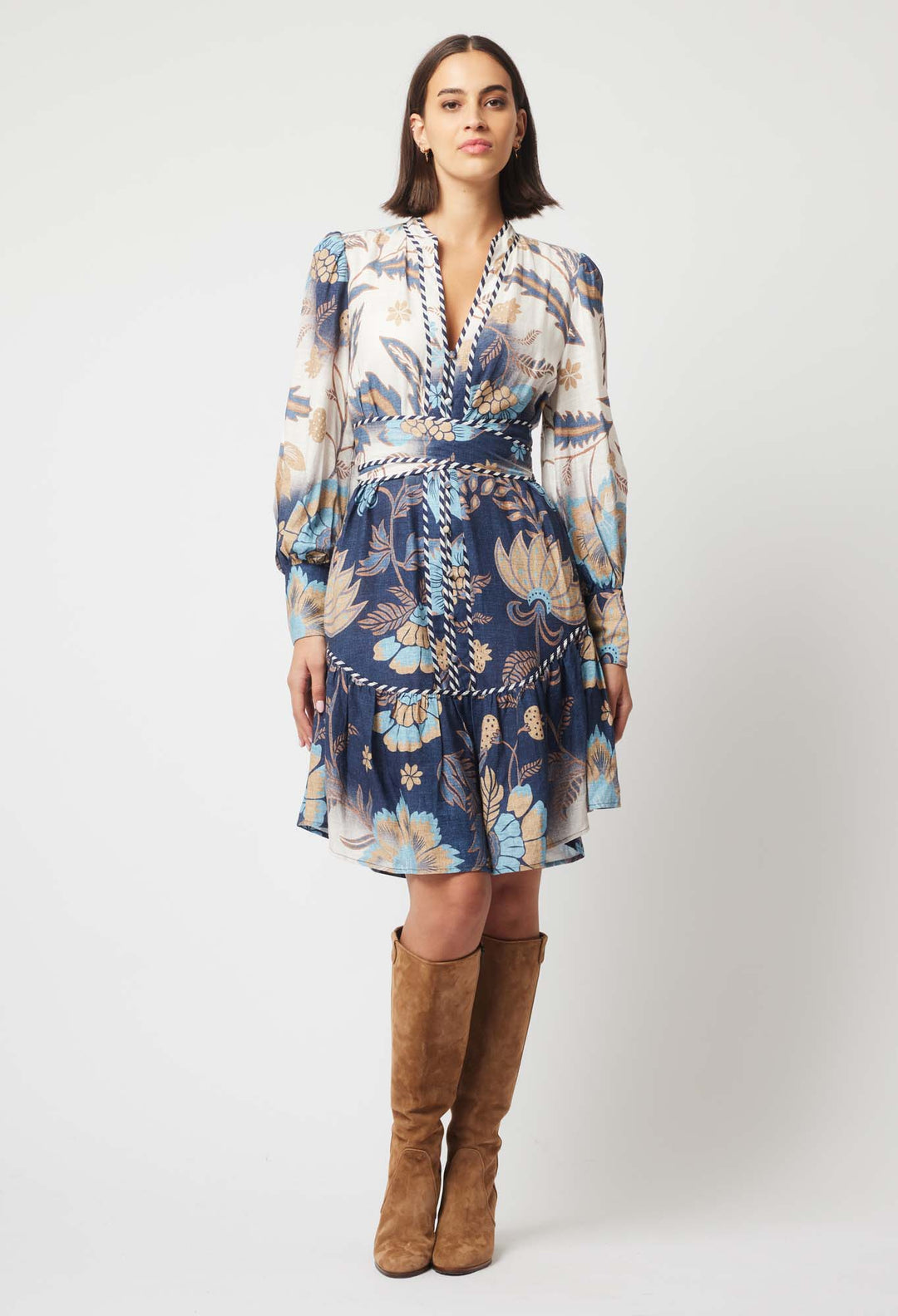 Oncewas Luna Dress in Lotus Flower print