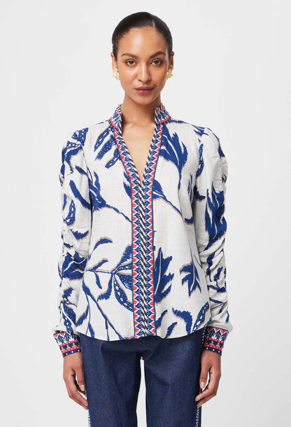 Oncewas Pavillion Shirt in Palm Shadow print