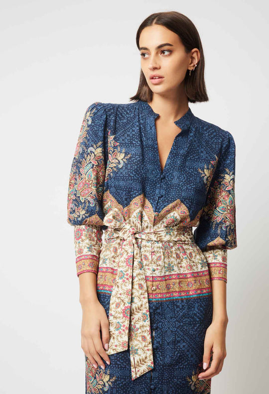 OnceWas Phoenix Dress in Oriental Print