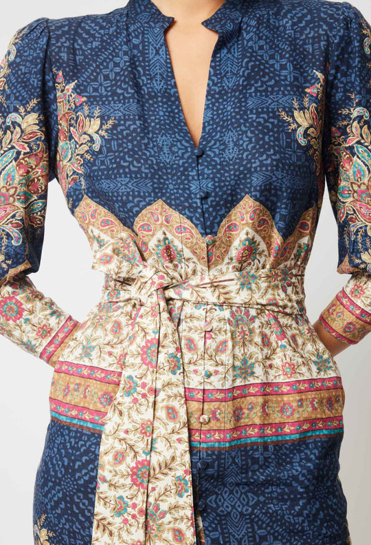 OnceWas Phoenix Dress in Oriental Print