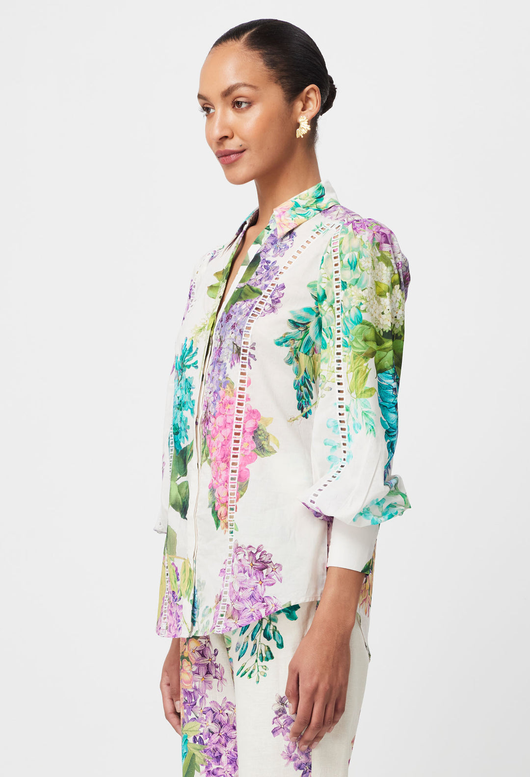 OnceWas Swanson Shirt in Wisteria Print