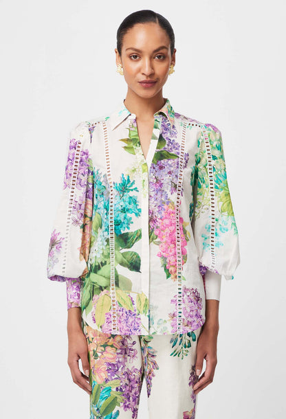 OnceWas Swanson Shirt in Wisteria Print