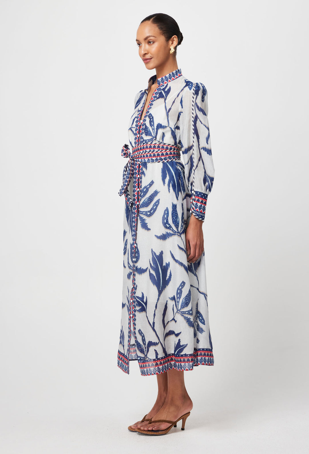 Oncewas Tierra Dress Palm Shadow print