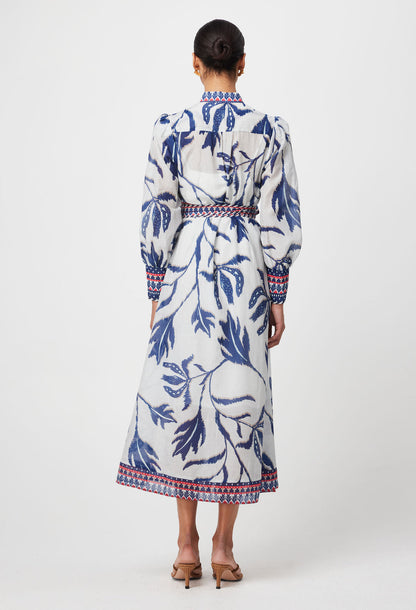 Oncewas Tierra Dress Palm Shadow print