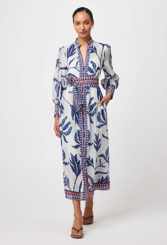 Oncewas Tierra Dress Palm Shadow print