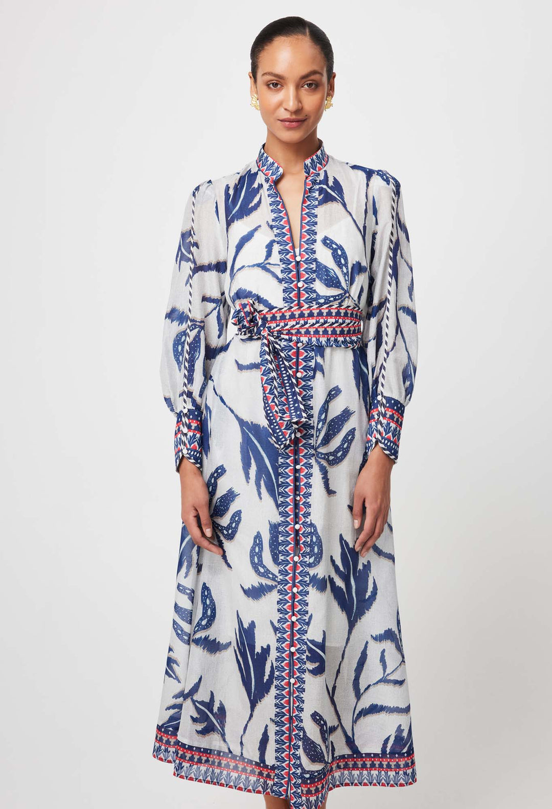 Oncewas Tierra Dress Palm Shadow print