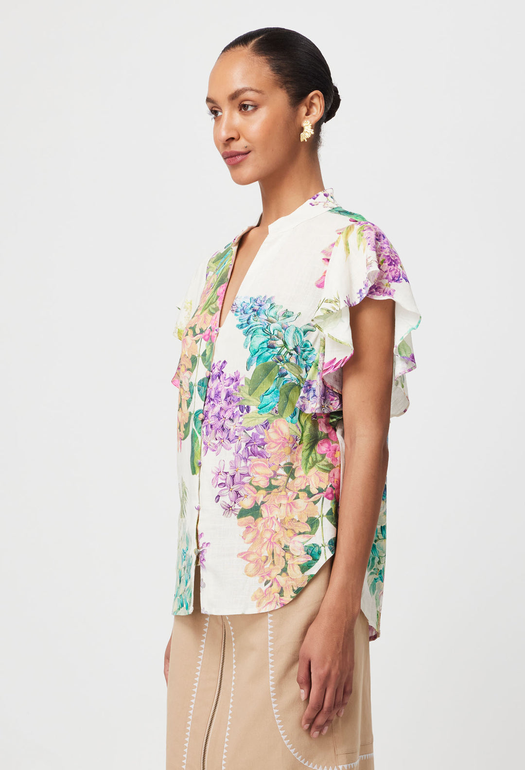 Oncewas Tierra Top in Wisteria Alba print