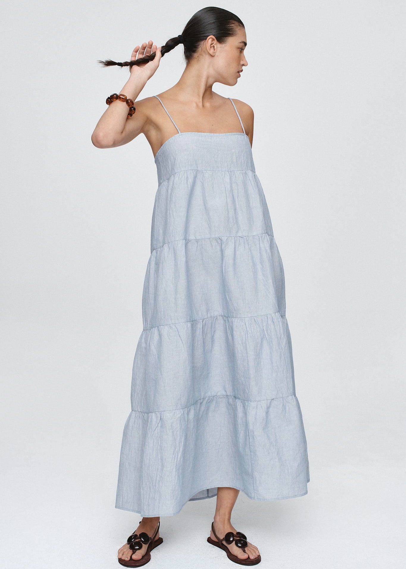 Ophelia Dress in Bleu Stripe from Marle