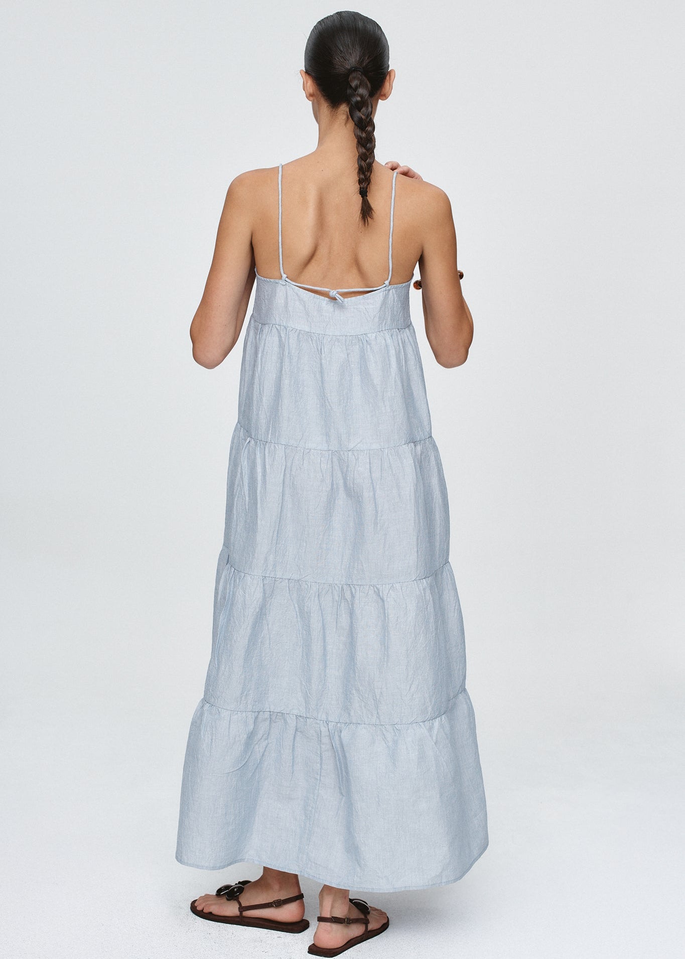 Ophelia Dress in Bleu Stripe from Marle