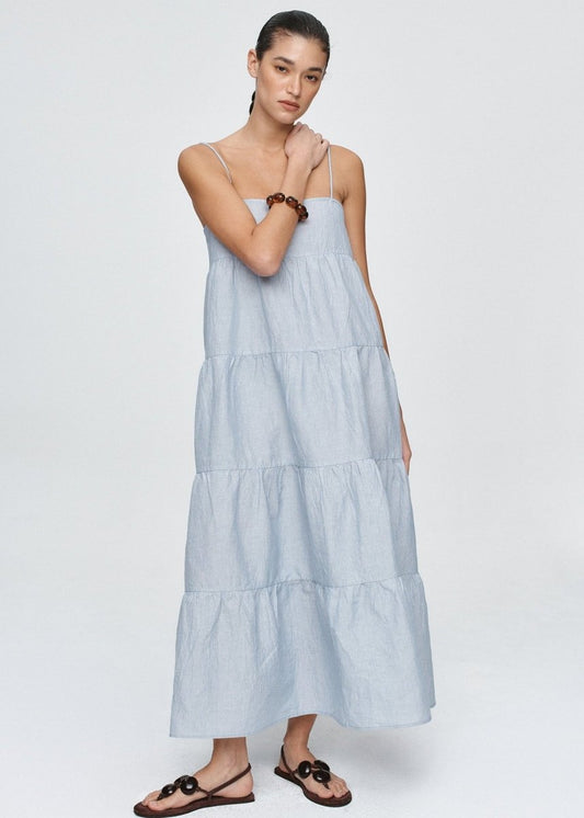 Ophelia Dress in Bleu Stripe from MARLE at Edito boutique