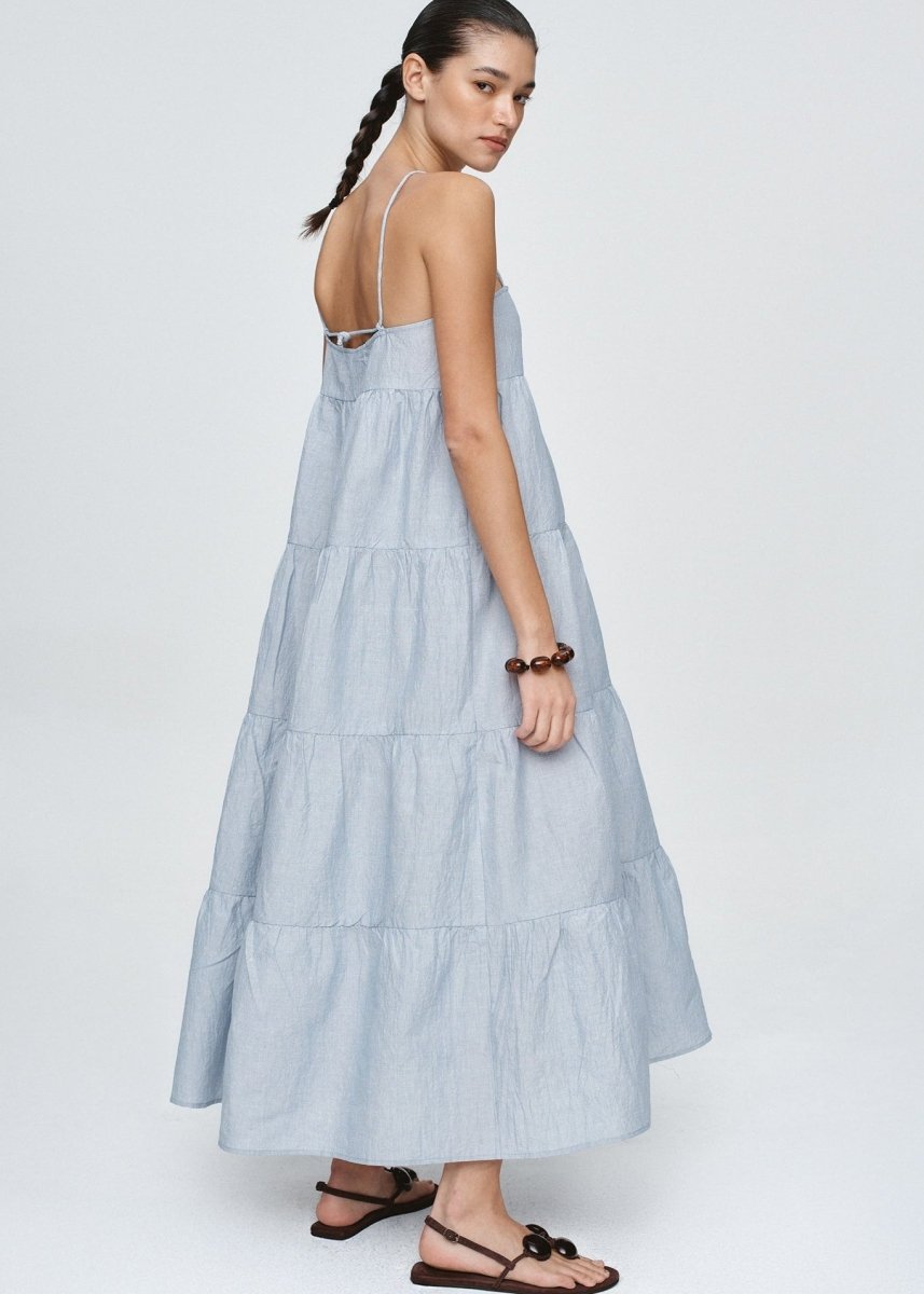 Ophelia Dress in Bleu Stripe from MARLE at Edito boutique