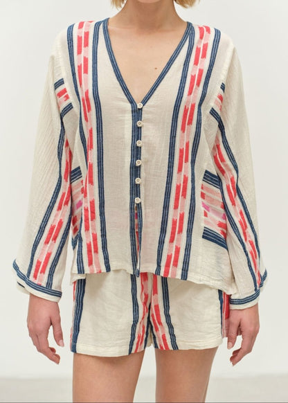 Outopia Short in Navy/Red from DEVOTION TWINS at Edito boutique