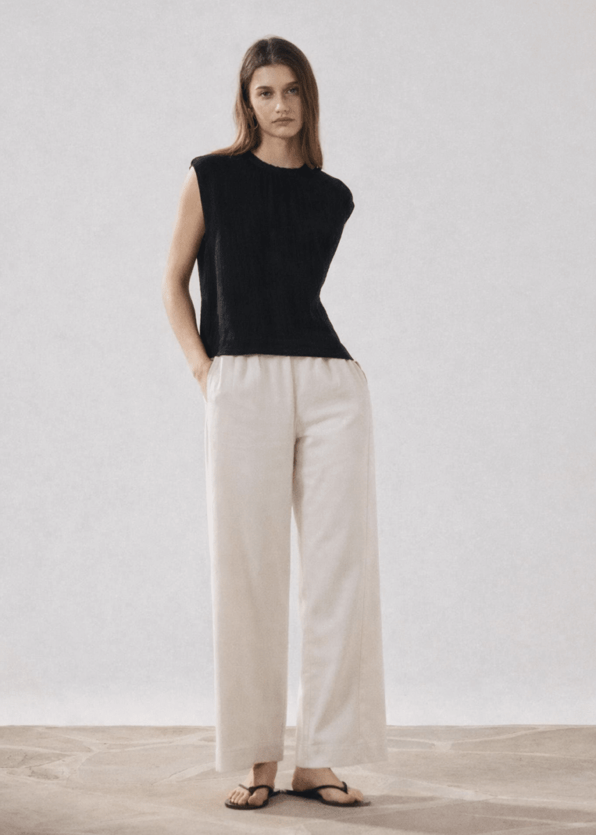 Palerme Pants in Stone from HARTFORD at Edito boutique