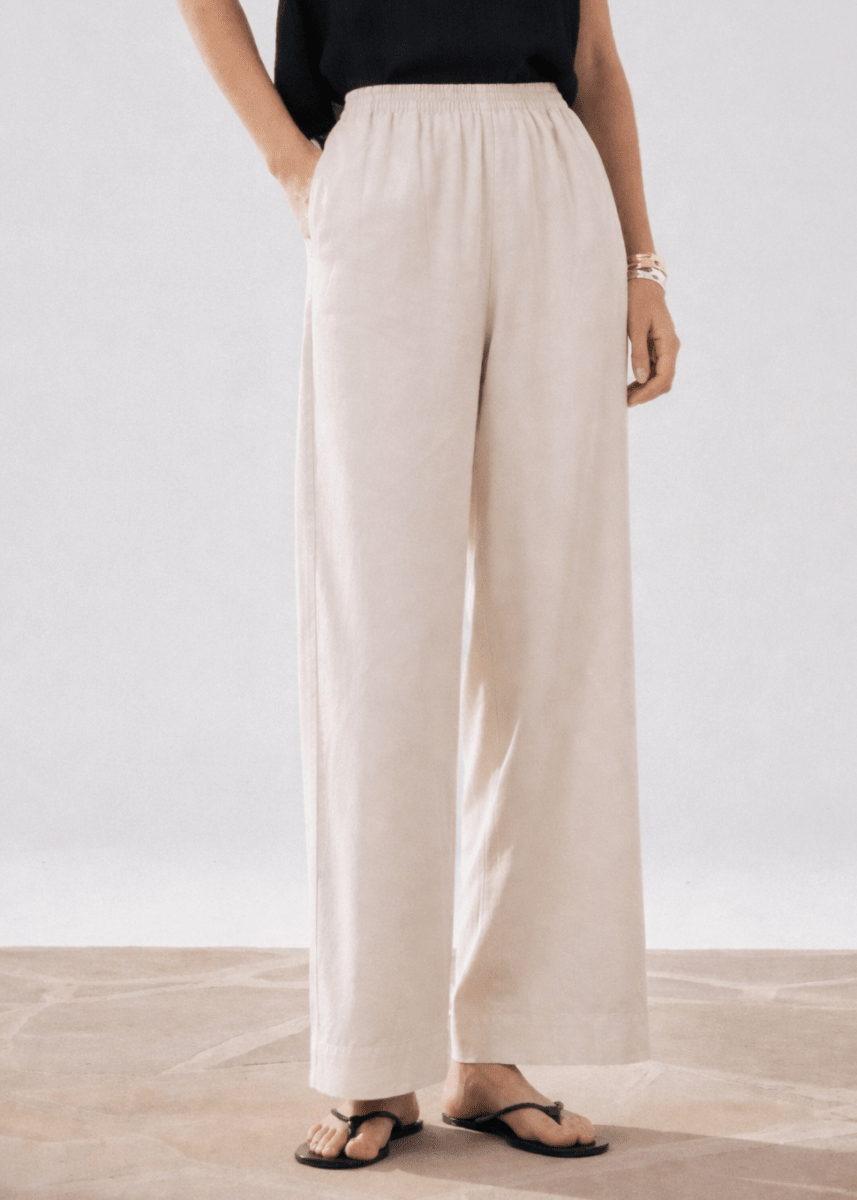 Palerme Pants in Stone from HARTFORD at Edito boutique