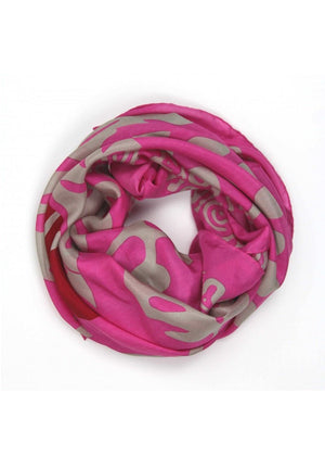 Panama Silk Scarf in Fushia from LES BELLES VAGABONDES at Edito Boutique