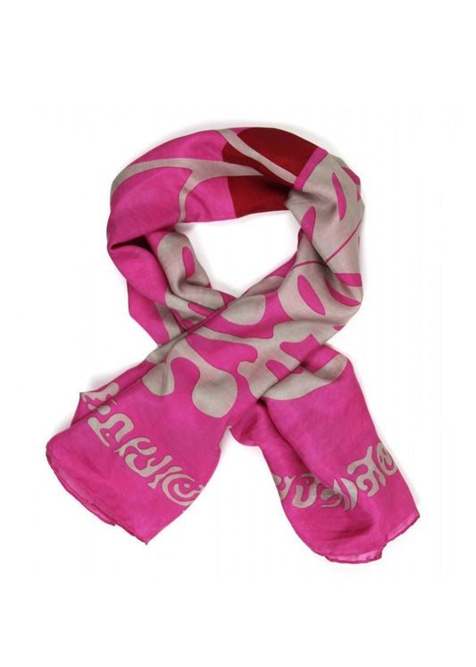 Panama Silk Scarf in Fushia from LES BELLES VAGABONDES at Edito Boutique