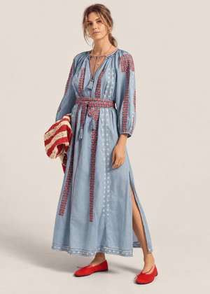 Parnassus Dress in Blue Chambray from ILIO NEMA at Edito Boutique