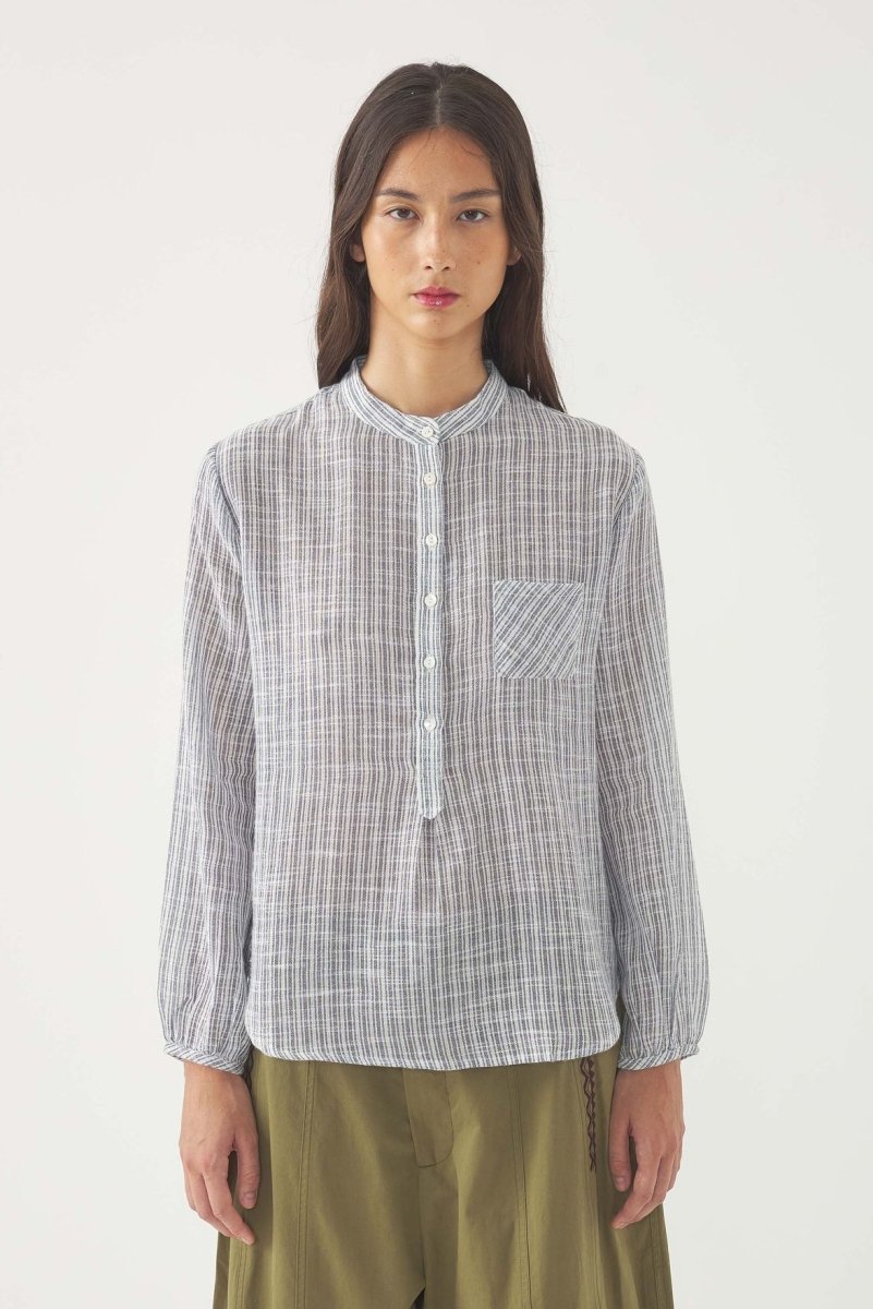 Paros Blouse in Blue stripes from ANTIK BATIK at Edito boutique