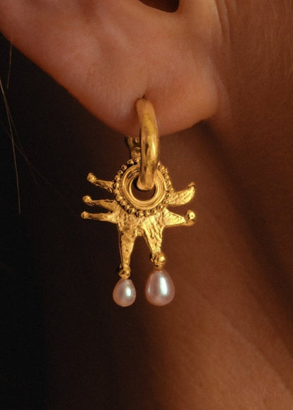 Pearly Moon Clown Hoops from RUBY JACK at Edito Boutique