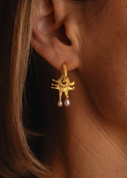 Pearly Moon Clown Hoops from RUBY JACK at Edito Boutique