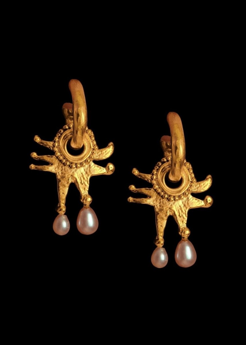 Pearly Moon Clown Hoops from RUBY JACK at Edito Boutique