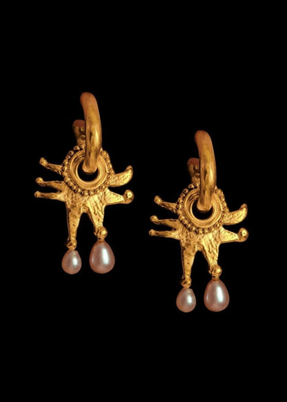 Pearly Moon Clown Hoops from RUBY JACK at Edito Boutique
