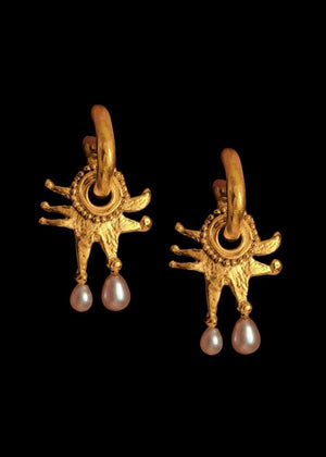Pearly Moon Clown Hoops from RUBY JACK at Edito Boutique