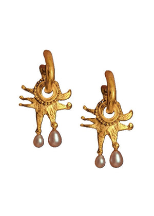 Pearly Moon Clown Hoops from RUBY JACK at Edito Boutique