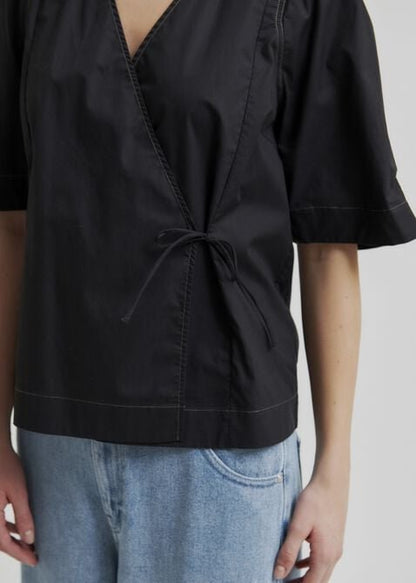 Pera Wrap Blouse in Black from SECOND FEMALE at Edito boutique