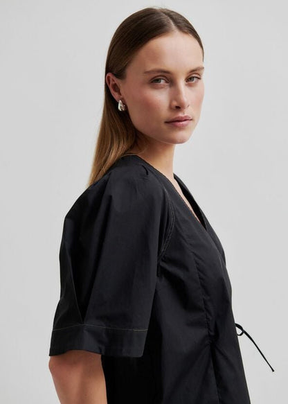 Pera Wrap Blouse in Black from SECOND FEMALE at Edito boutique
