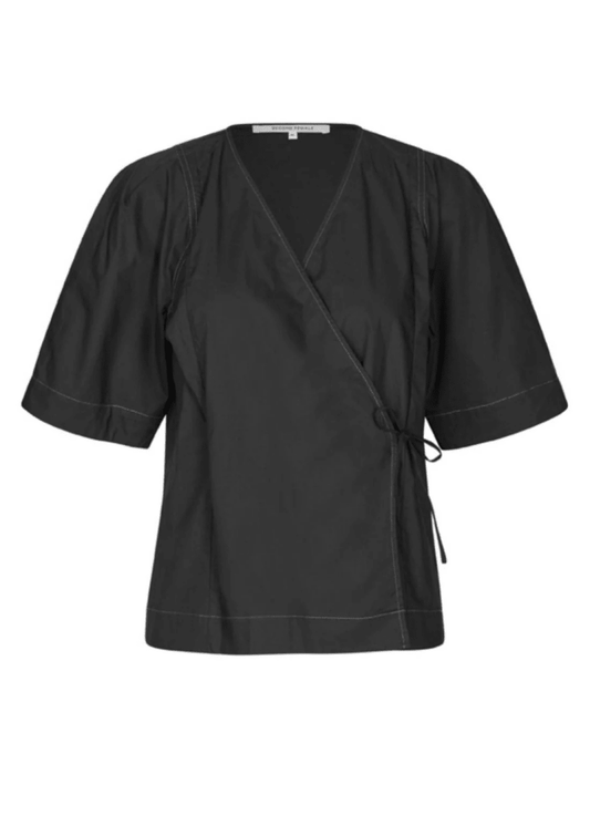 Pera Wrap Blouse in Black from SECOND FEMALE at Edito boutique