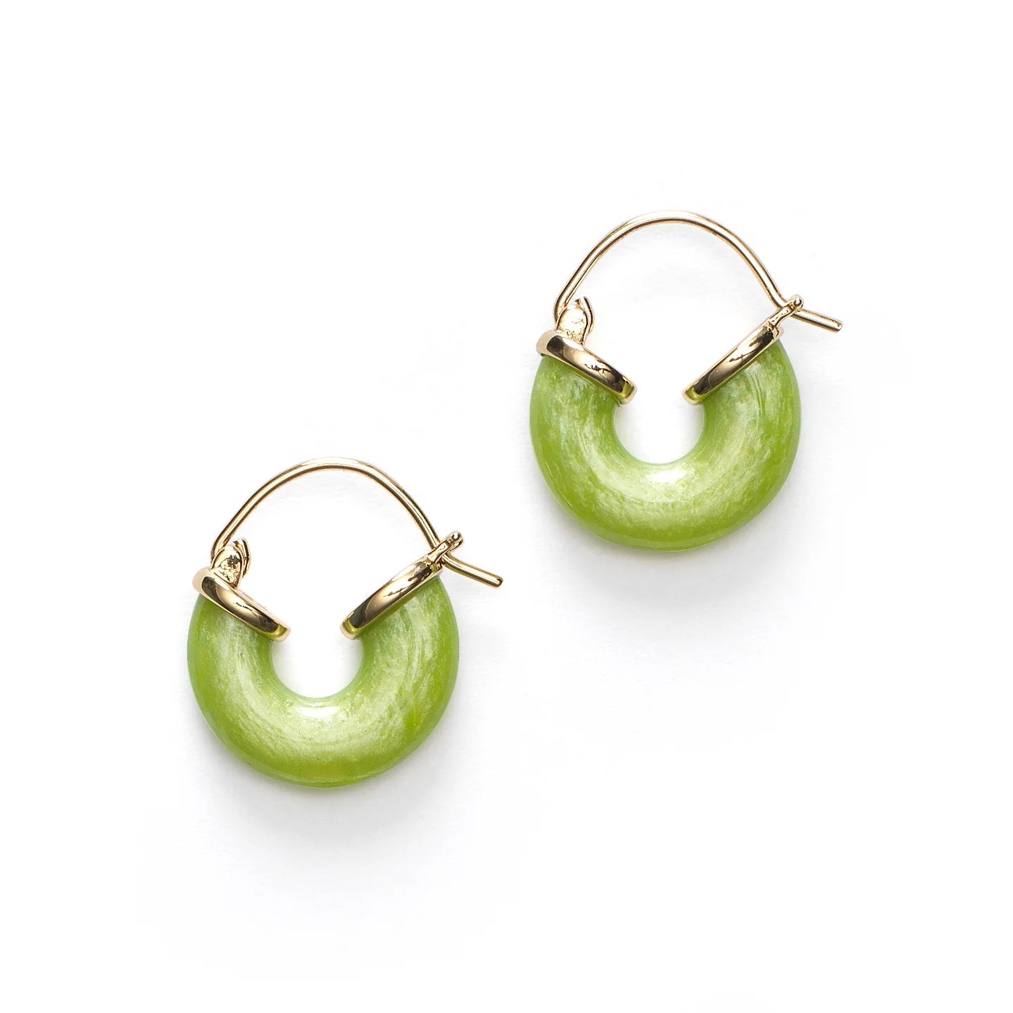 Petit Swell Hoops in Green from Anni Lu