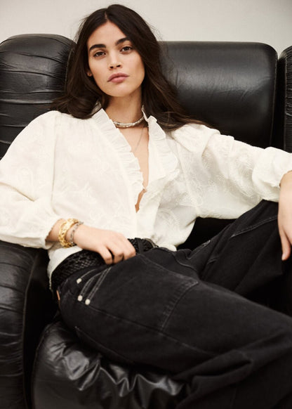 Petty Loose Blouse in Ecru from BA&SH at Edito boutique