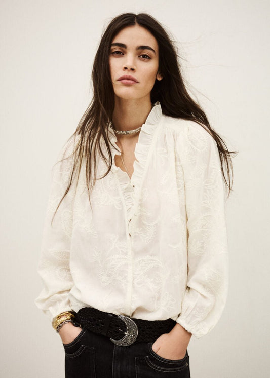 Petty Loose Blouse in Ecru from BA&SH at Edito boutique