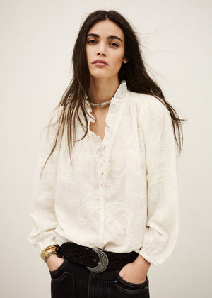Petty Loose Blouse in Ecru from BA&SH at Edito boutique