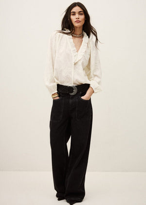 Petty Loose Blouse in Ecru from BA&SH at Edito boutique