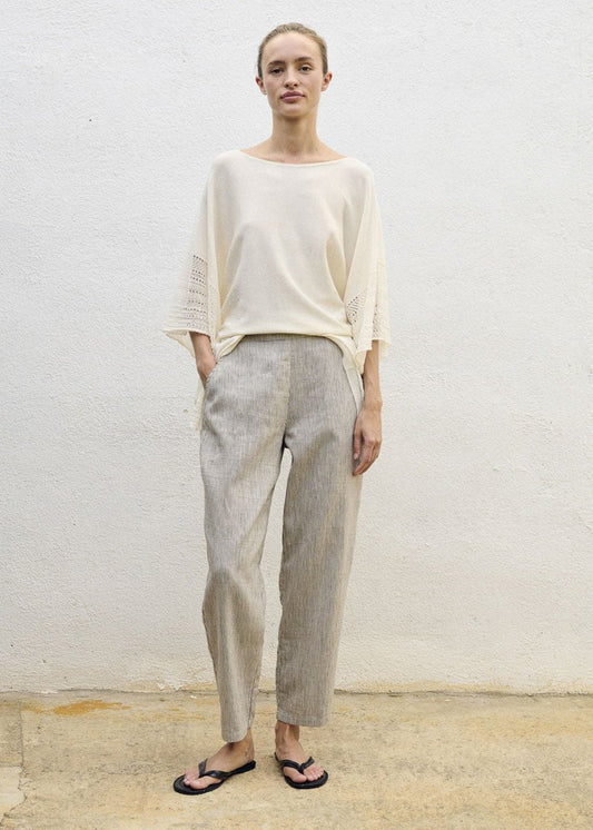 Pinstripe Pants in Ecru from SITA MURT at Edito boutique