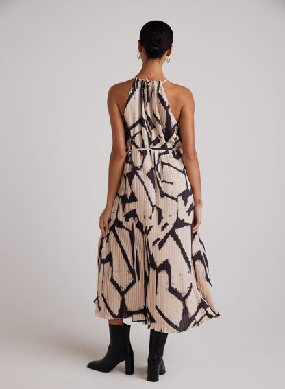 Pleat Halter Maxi Dress in Mosaic from Bella Dahl