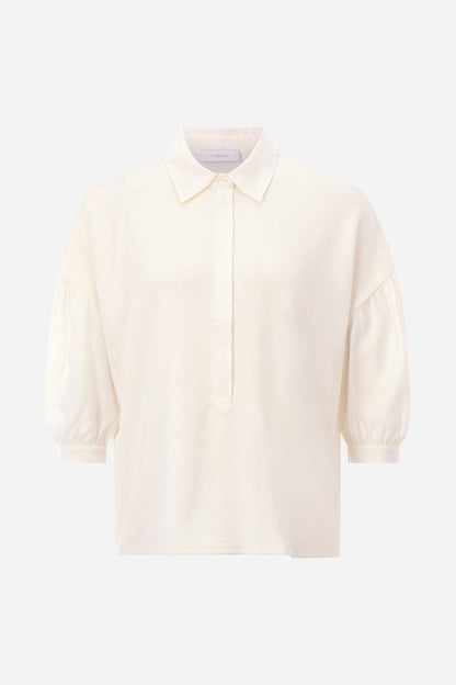 Polo Blouse in Pearl from RICH & ROYAL at Edito boutique