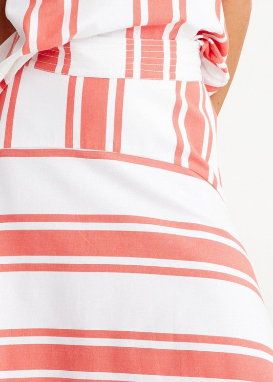 Polo Pony Skirt in Red Stripes from BINNYWEAR at Edito boutique