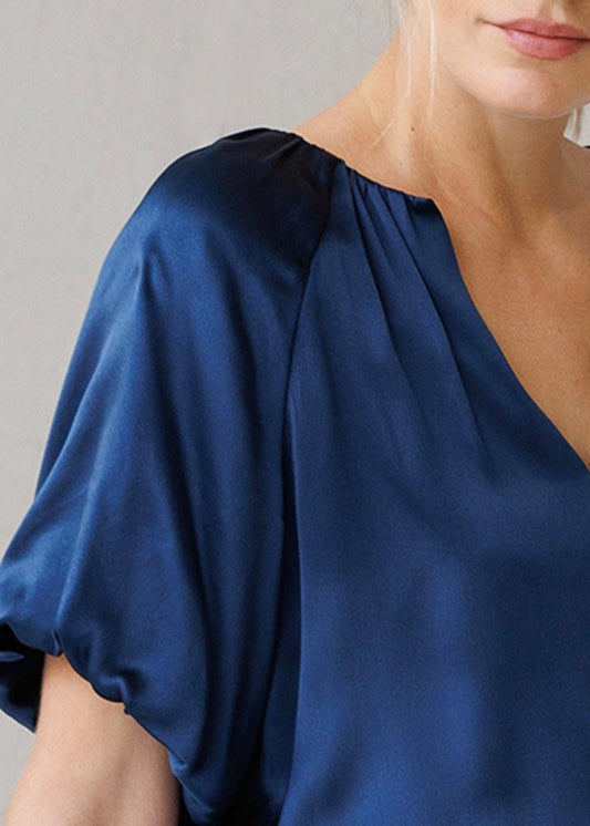 Positano Top in Ink from GO SILK at Edito boutique