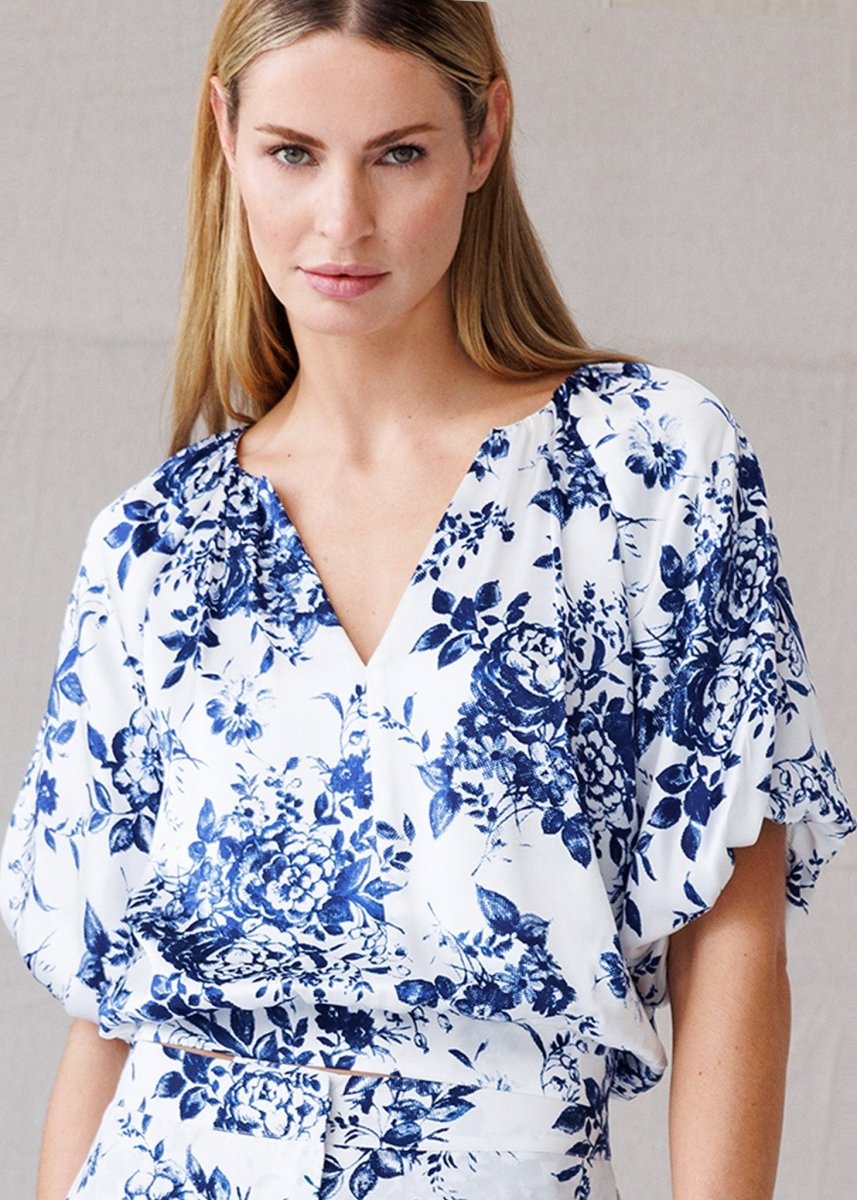 Positano Top in Jardin from GO SILK at Edito boutique
