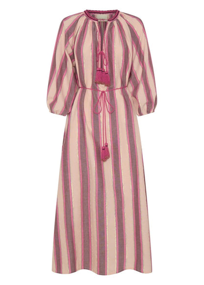 Priam Dress in Pink Mykonos Stripe from ILIO NEMA at Edito Boutique