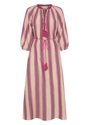 Priam Dress in Pink Mykonos Stripe from ILIO NEMA at Edito Boutique