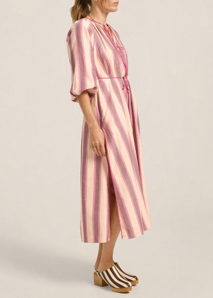 Priam Dress in Pink Mykonos Stripe from ILIO NEMA at Edito Boutique