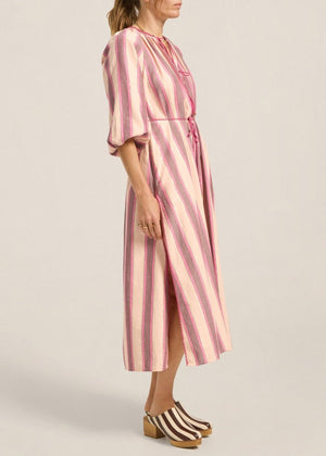 Priam Dress in Pink Mykonos Stripe from ILIO NEMA at Edito Boutique