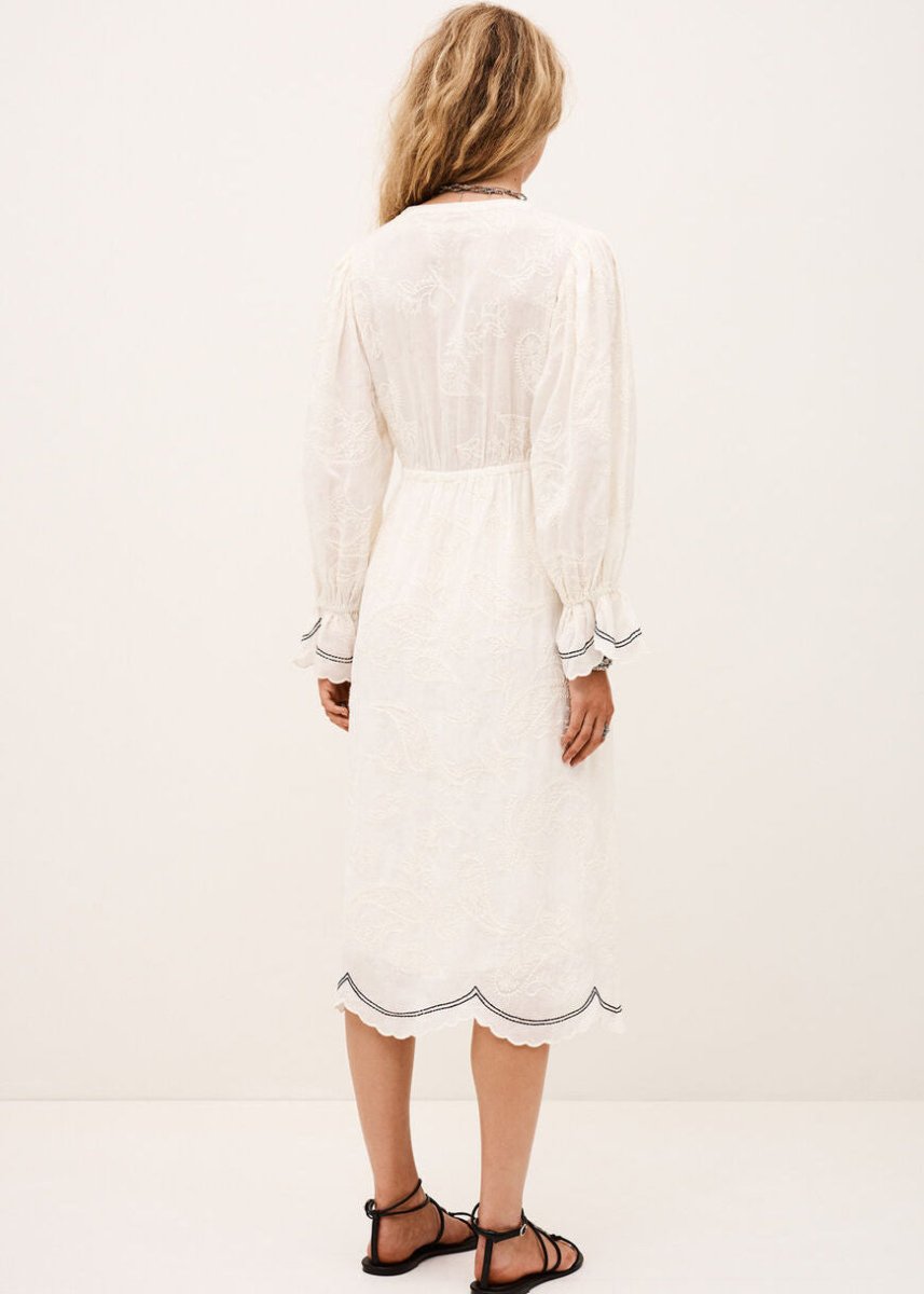 Prisco Midi Dress in Ecru from BA&SH at Edito boutique