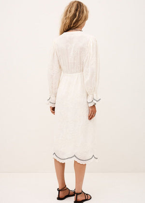 Prisco Midi Dress in Ecru from BA&SH at Edito boutique